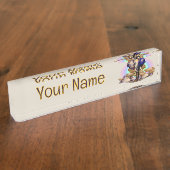 Afrikaanse olifant surrealistisch portret naambordje (Zijkant)