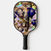 Afrikaanse olifant surrealistisch portret pickleball paddle (Achterkant)