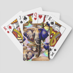 Afrikaanse olifant surrealistisch portret pokerkaarten