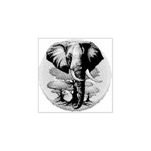 Afrikaanse olifant surrealistisch portret 	rubberstempel
