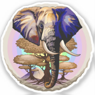 Afrikaanse olifant surrealistisch portret sticker