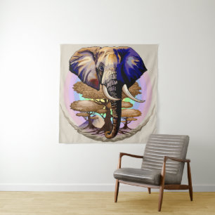 Afrikaanse olifant surrealistisch portret wandkleed
