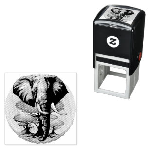 Afrikaanse olifant surrealistisch portret  zelfinktende stempel