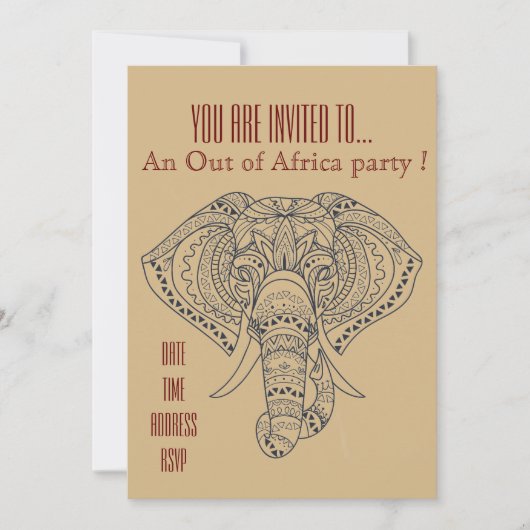 Afrikaanse olifant uit Afrika Kaart (Voorkant)