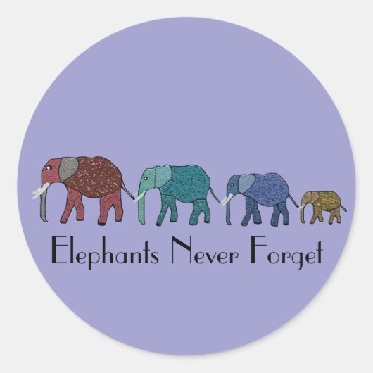 Afrikaanse olifant Walk Ronde Sticker (Voorkant)