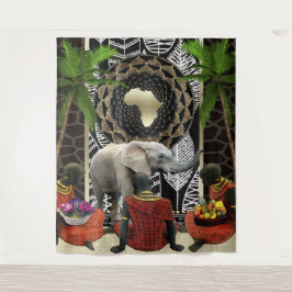 Afrikaanse olifant Walk Wandkleed