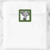 Afrikaanse olifanten Holly Leaf Kerst sticker (Tas)