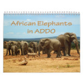 Afrikaanse olifanten in addo-agenda kalender (Hoes)