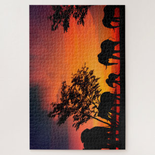 Afrikaanse olifanten op de Serengeti-vlakken Legpuzzel