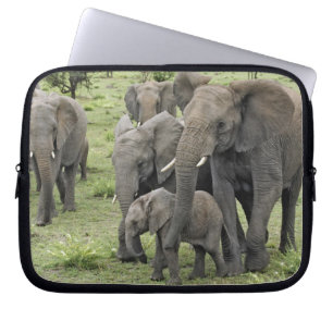 Afrikaanse olifantenkudde, Loxodonta africana, 2 Laptop Sleeve