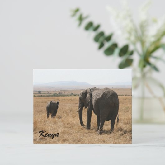 afrikaanse olifantenmoeder briefkaart (Staand voorkant)