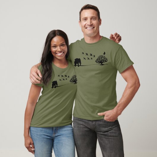Afrikaanse olifantenvogels en het landschap van de t-shirt (Unisex)