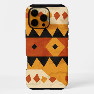 Afrikaanse ontwerpachtergrond in bruin en zwart iPhone 16 pro max hoesje