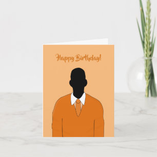 Afrikaanse Oranje Suit & Stropdas Male Birthday Kaart