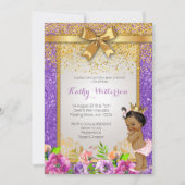 Afrikaanse Paarse Baby shower Kaart (Voorkant)