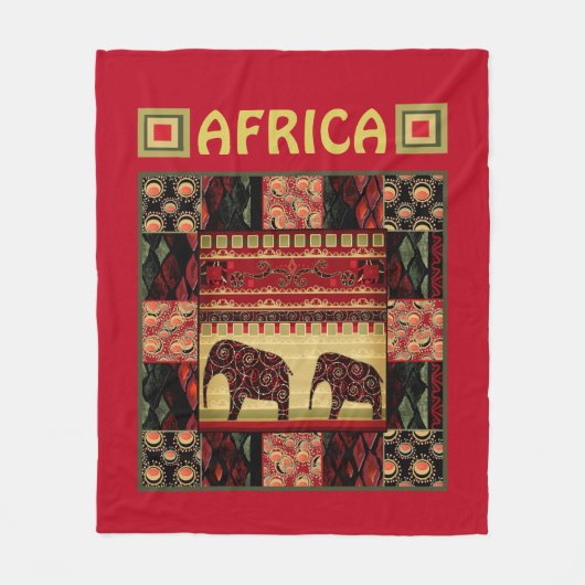 Afrikaanse patchwork-deken fleece deken (Voorkant)