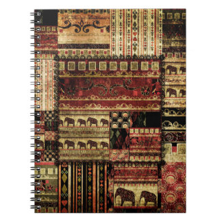 Afrikaanse patchwork: Grunge print achtergrond Notitieboek