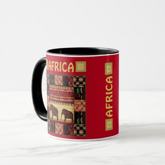 Afrikaanse patchwork mok (Voorkant links)