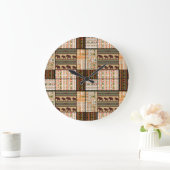 Afrikaanse Patchwork Olifanten: Ornamentale textuu Grote Klok (Huis)