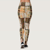 Afrikaanse Patchwork Olifanten: Ornamentale textuu Leggings (Achterkant)