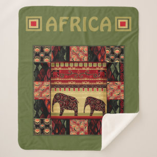 Afrikaanse patchwork sherpa deken