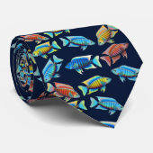 Afrikaanse Peacock Cichlid Fish Stropdas (Opgerold)