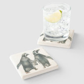 Afrikaanse Penguin Pair Stenen Onderzetter (Zijkant)