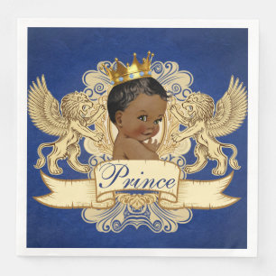 Afrikaanse Prince Regal Lions Crest Royal Blue & G Servetten