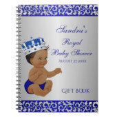 Afrikaanse prins Blue Silver Gift Guest Notitieboek (Voorkant)