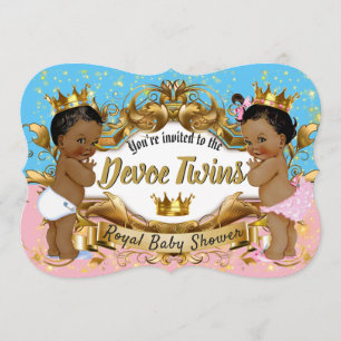 Afrikaanse prins Prinses Roze & Blauw Gouden Spar Kaart