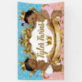 Afrikaanse prins/prinses roze/blauw/goudvlek spandoek (Verticaal)