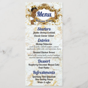 Afrikaanse prins Royal Blue & Gold Elegant foto Menu