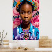 Afrikaanse prinses met een blouse poster (Keuken)