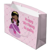 -Afrikaanse prinses Pink Birthday Groot Cadeauzakje (Achterkant Gekanteld)