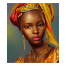 Afrikaanse prinses vrouw 6 gouden sieraden
