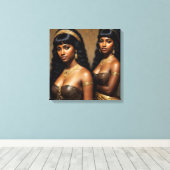 Afrikaanse Prinsessen Zwarte Zusters Kunst Canvas Afdruk (Insitu (Houten vloer))