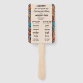 AFRIKAANSE PRINT BRUILOFT PROGRAMMA HAND FAN HANDWAAIER (Achterkant)