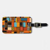 Afrikaanse print gepersonaliseerde naam bagagelabel (Voorkant horizontaal)