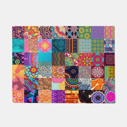 Afrikaanse Print Patchwork Kleurrijke Deurmat (Voorkant)