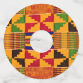 Afrikaanse Print Wijn Glas Labels (Voorkant)