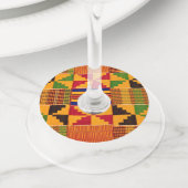 Afrikaanse Print Wijn Glas Labels (Dichtbij)