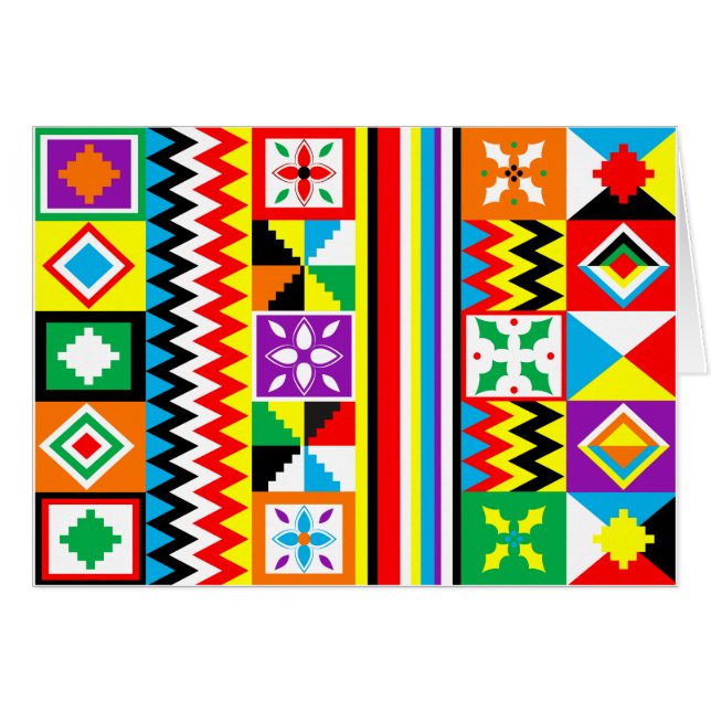Afrikaanse printplaat Kente Cloth Tribal Pattern (Voorkant Horizontaal)