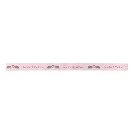 Afrikaanse Pygmy-egel met roze hartbruiloft Lint (Voorkant)