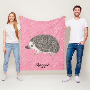 Afrikaanse Pygmy hedgel op roze hartpatroon Fleece Deken