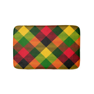 Afrikaanse Rasta Reggae Kleuren Geruite Patroon On Badmat
