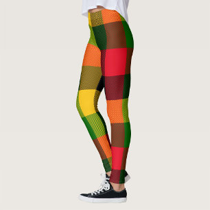 Afrikaanse Rasta Reggae Kleuren Geruite Patroon On Leggings
