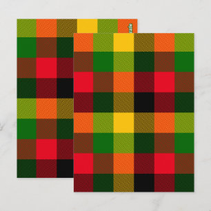 Afrikaanse Rasta Reggae Kleuren Schotse Ruit Patro Briefkaart