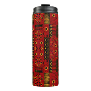 Afrikaanse Rode Zonneburst Patchwork Thermische Tu Thermosbeker