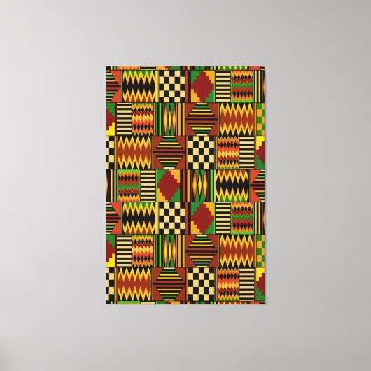 Afrikaanse Royal Kente Cloth Design Canvas Afdruk (Voorkant)