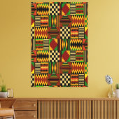 Afrikaanse Royal Kente Cloth Design Canvas Afdruk (Insitu (Woonkamer))